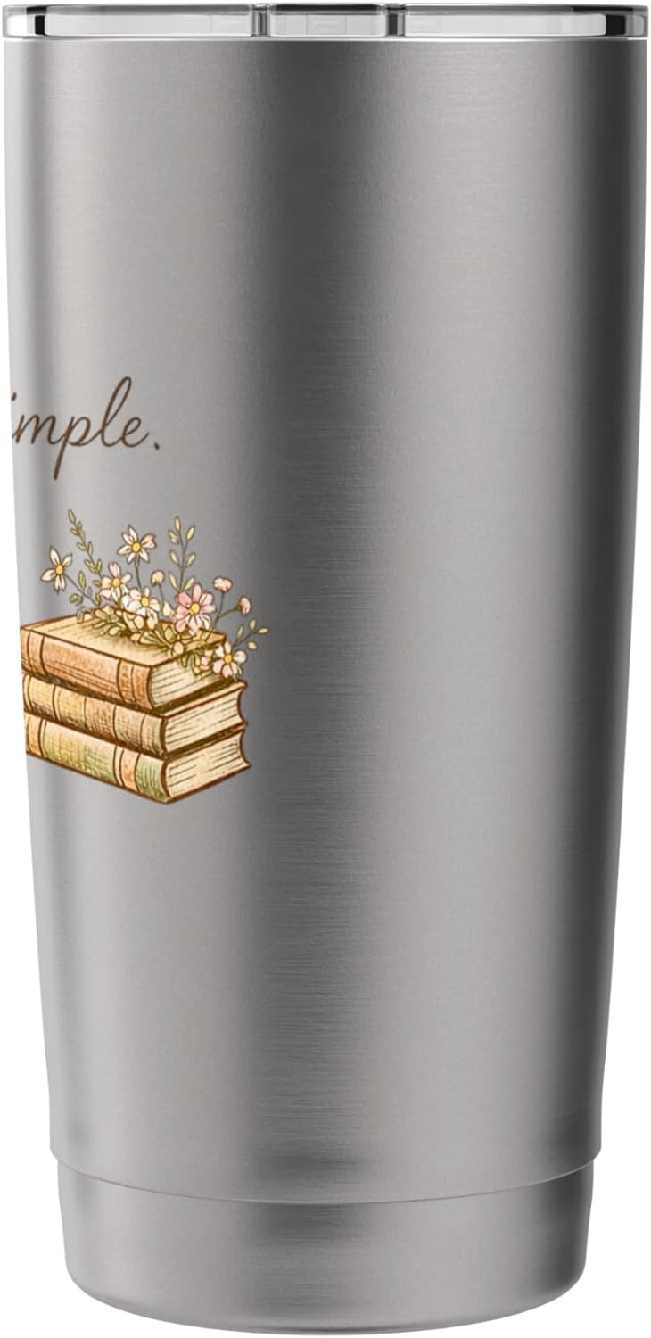 My Needs Are Simple Coffee Dogs Books Floral Aesthetic Stainless Steel Insulated Tumbler