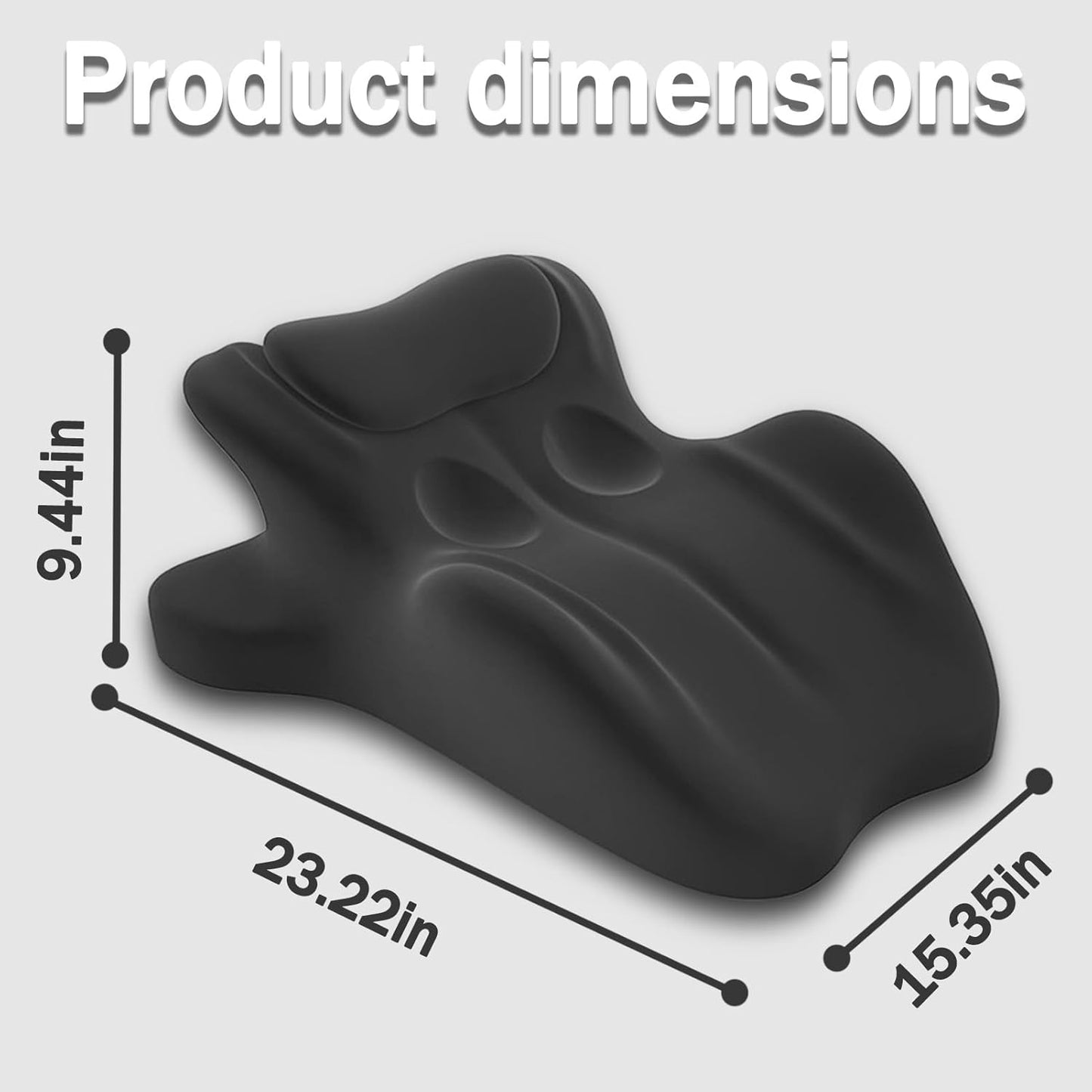 27 Degree Couples Pillow - Intimacy Pillows for Couples, Memory Foam Cushion for Intimacy Support & Back, Waist and Neck Support (Black)