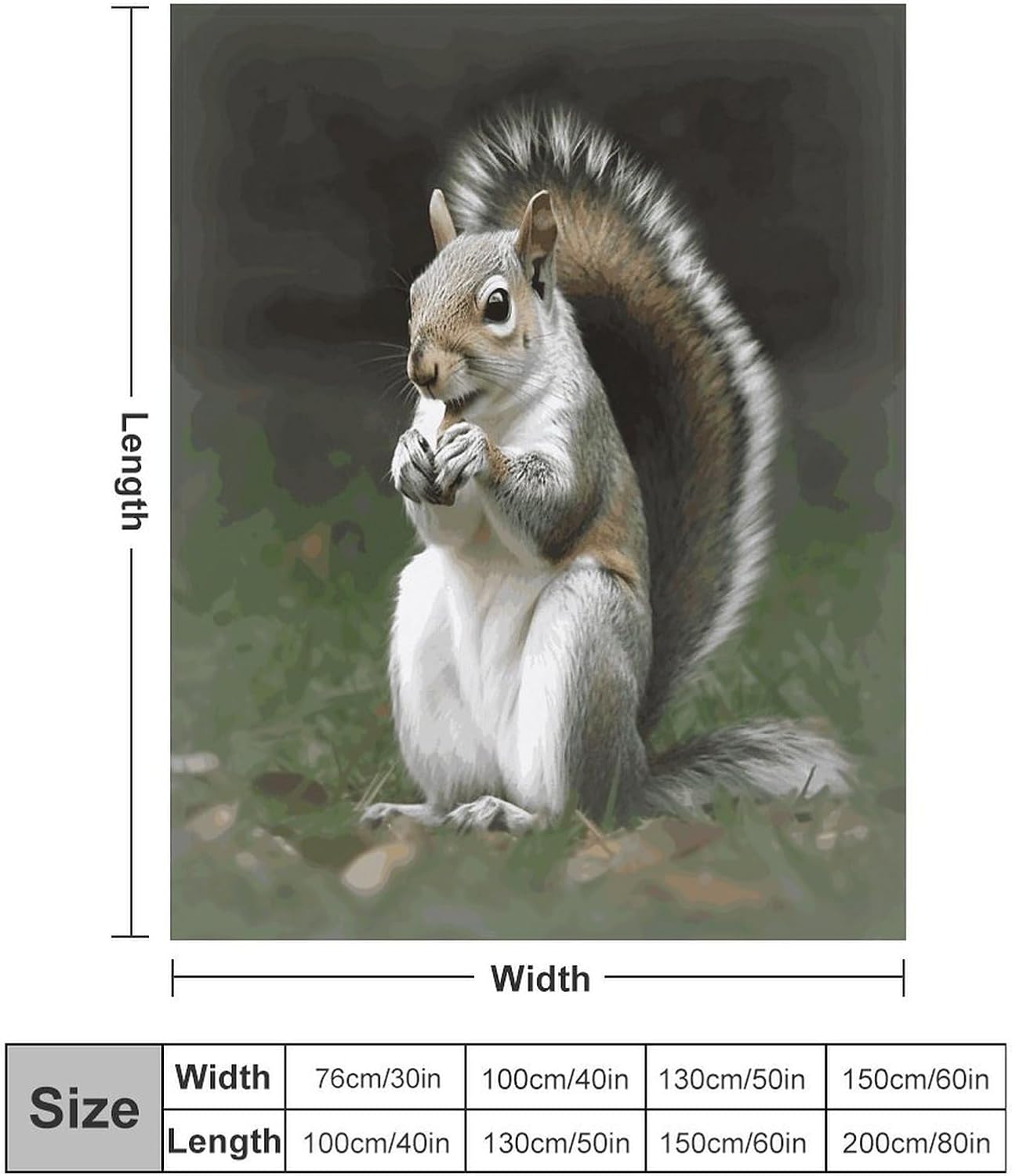 Squirrel Blanket Super Soft Lightweight Throw Blanket Cute Cozy Warm Bed Blanket Decorative Fuzzy Blanket All-Season Home Decor Gift for Sofa Couch Living Room 40"*50" （100 * 130cm）