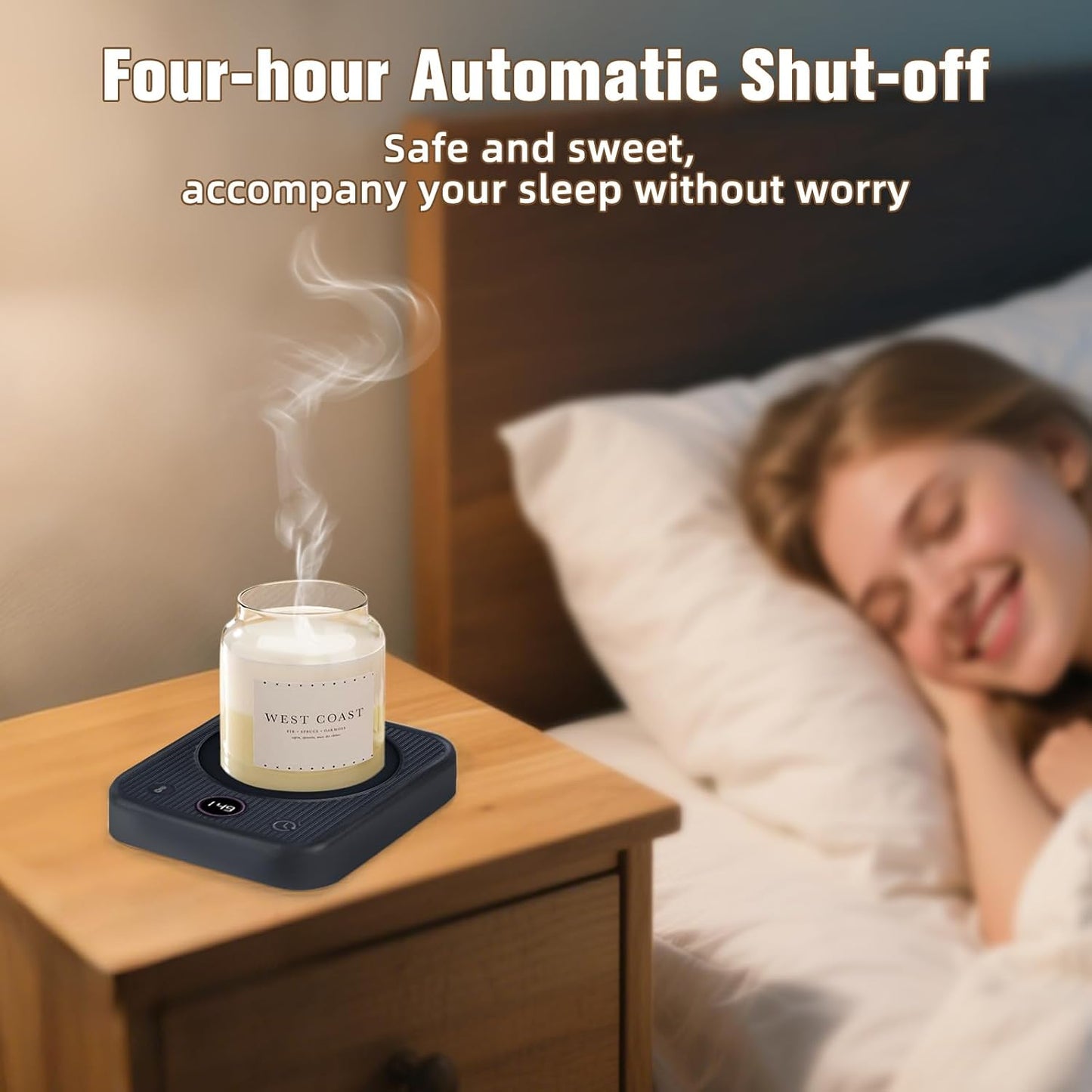 Mug Warmer, Coffee Warmer for Desk, Auto Shut-Off Candle Warmer Plate for Office, Home and Travel with 3 Temperature and 1-3 Hour Timer Setting (Black)