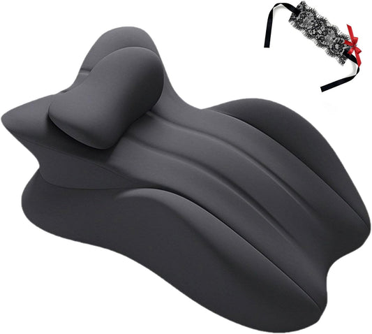 Ergonomic Contoured Support Pillow for Couples - Multi-Functional Memory Foam Cushion with 27° Angle Design, Back Support & Lounger Use