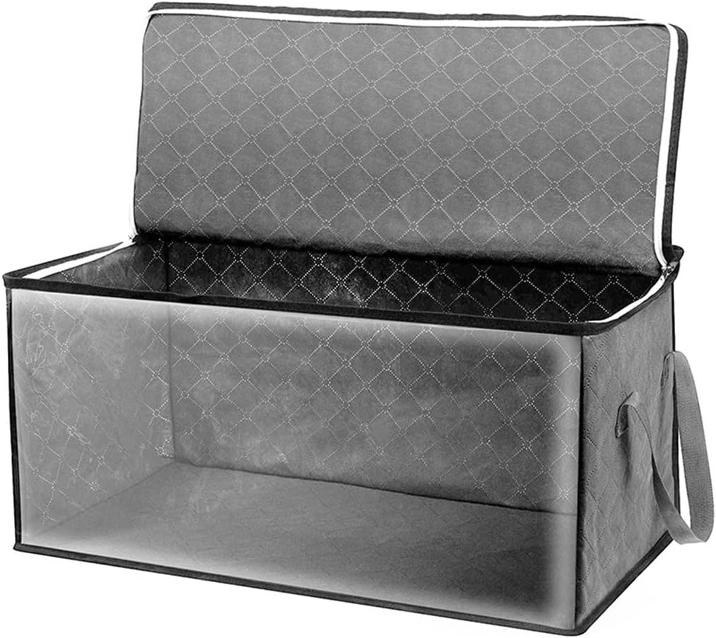 Home Storage Bags Quilt Non-Woven Clothes Boxes with Lids Closet(Blue)