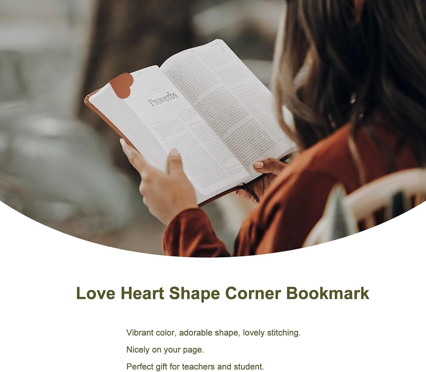 10Pcs Leather Heart Bookmarks for Women Heart Bookmark Page Corner Cute Book Marks for Reading Lovers Reading Accessories for Women Students - Back to School
