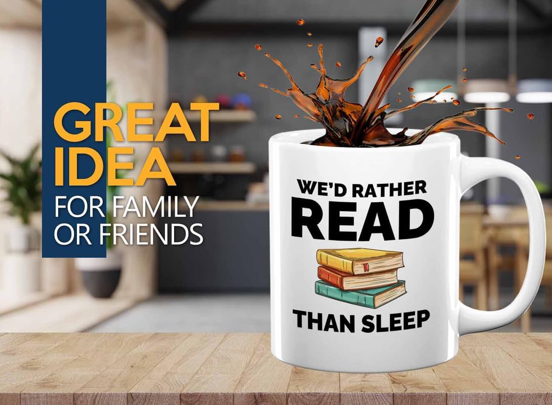 Book Lover Coffee Mug 11oz White - Read than sleep - Gift For Poets Bookish People Bibliophile Librarian Book Club Reader