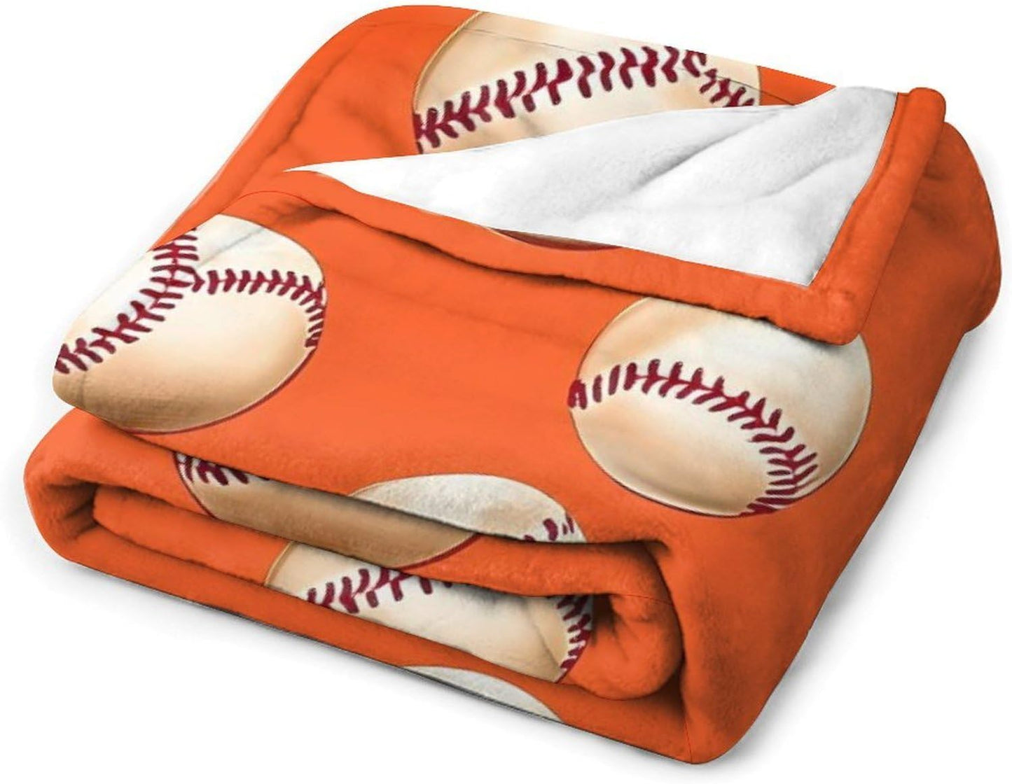 Baseball Pattern Throw Blanket for Couch Bed Plush Cozy Fuzzy Flannel Blanket for All Season 55"x70"