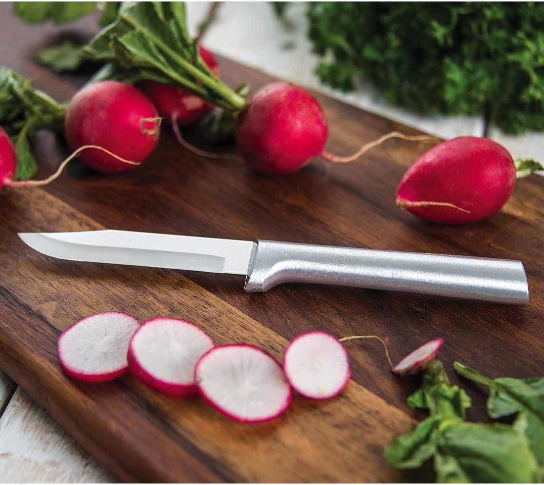 Rada Cutlery The Starter Gift Set (S38), 7-piece Knife Set with Quick Edge Sharpener (R119), Stainless Steel Blades, Silver Handle