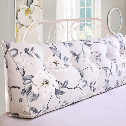 Headboard Bedside Cushion Pads Triangular Cushion Sofa Lumbar Pillow Cotton Canvas Multifunction, 7 Colors (Color : 6#, Size : 120 × 20 × 50cm)