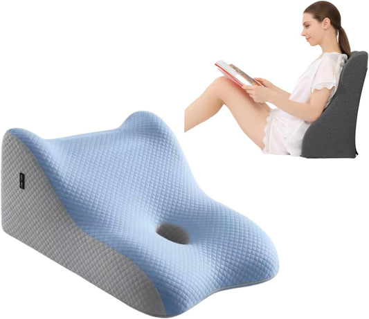 Memory Foam Body Support Pillow Multi-Function Orthopedic Cushion for Office Lumbar Suppor, Bed, Body Support, Wedge Pillow, Ergonomic Comfort for Sitting, Sleeping (Blue)