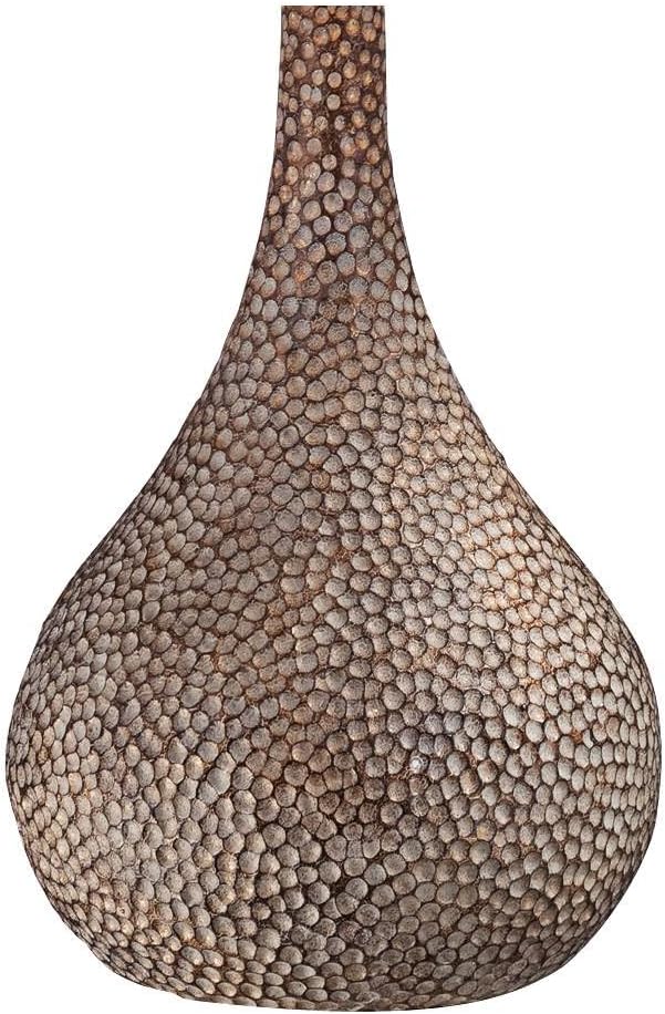 360 Lighting Chalane 31 1/4" Tall Gourd Large Farmhouse Rustic Modern Coastal End Table Lamps Set of 2 Brown Hammered Bronze Finish Living Room Bedroom Bedside Nightstand House White Shade