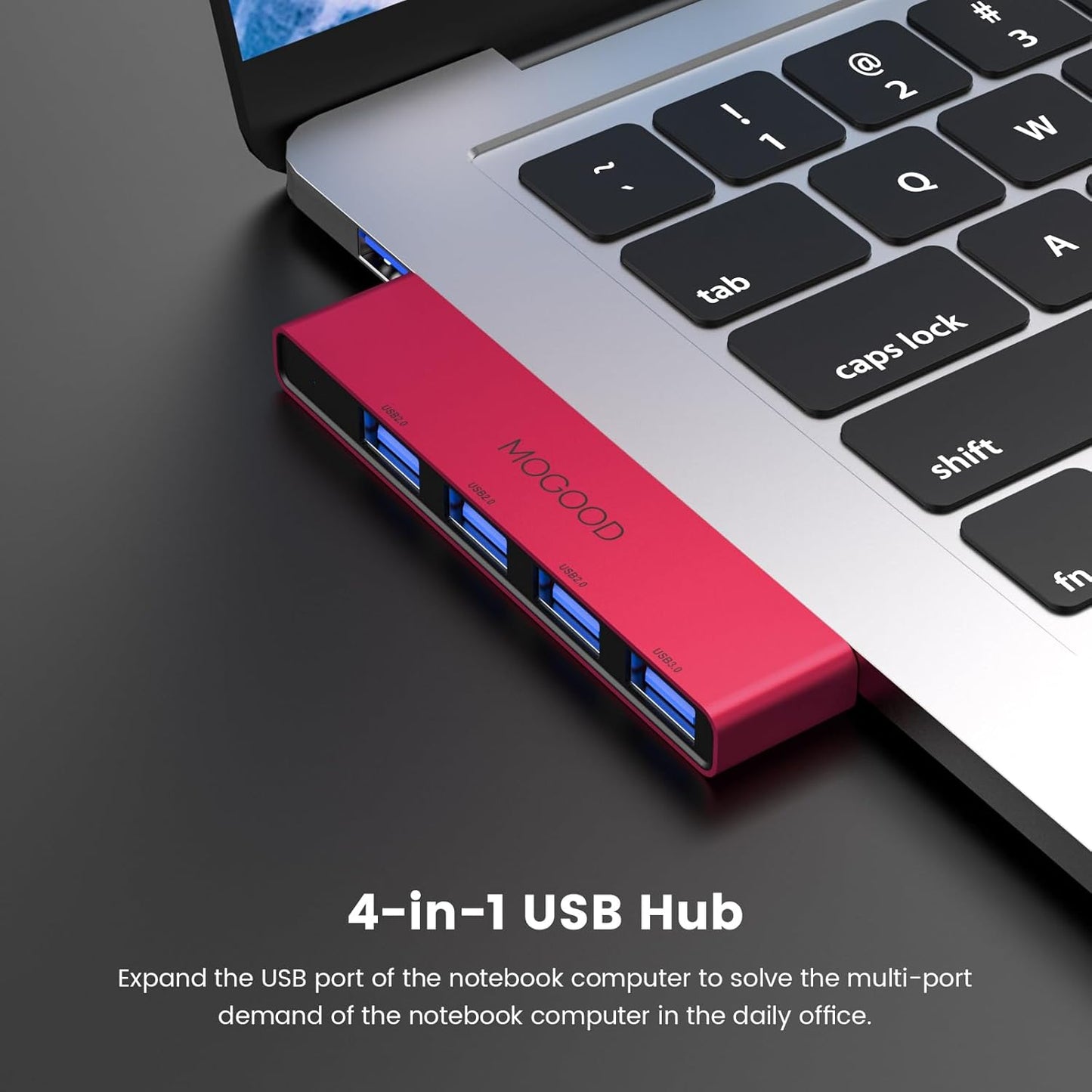 MOGOOD USB Hub 3.1 - USB Port Splitter & Expander for Laptop, Xbox, Flash Drive, HDD, Console, Printer, Camera, Keyboard, Mouse