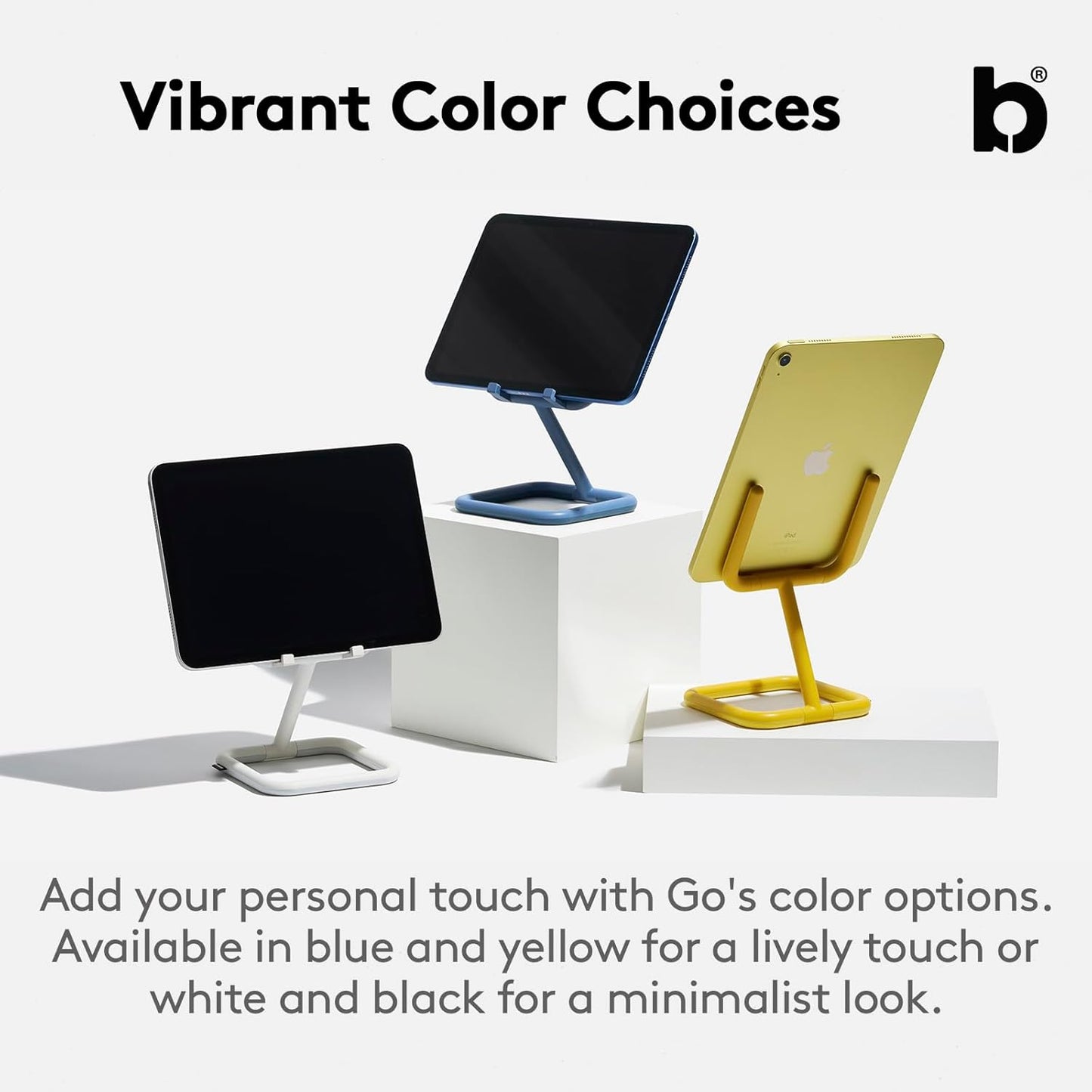 Bouncepad Go iPad Stand for Business & Leisure | iPad POS Stand | Adjustable Tablet & iPad Stand | Compatible with All Tablets & iPad Models | iPad Register Stand | White