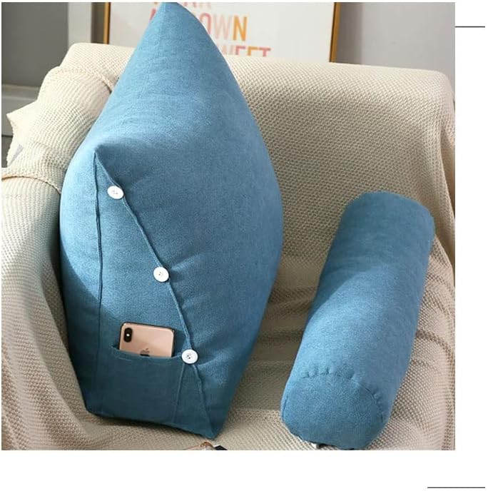 Velvet Reading Pillow Backrest Cushion Round with Filling Cotton Core Wedge Back Lumbar Support