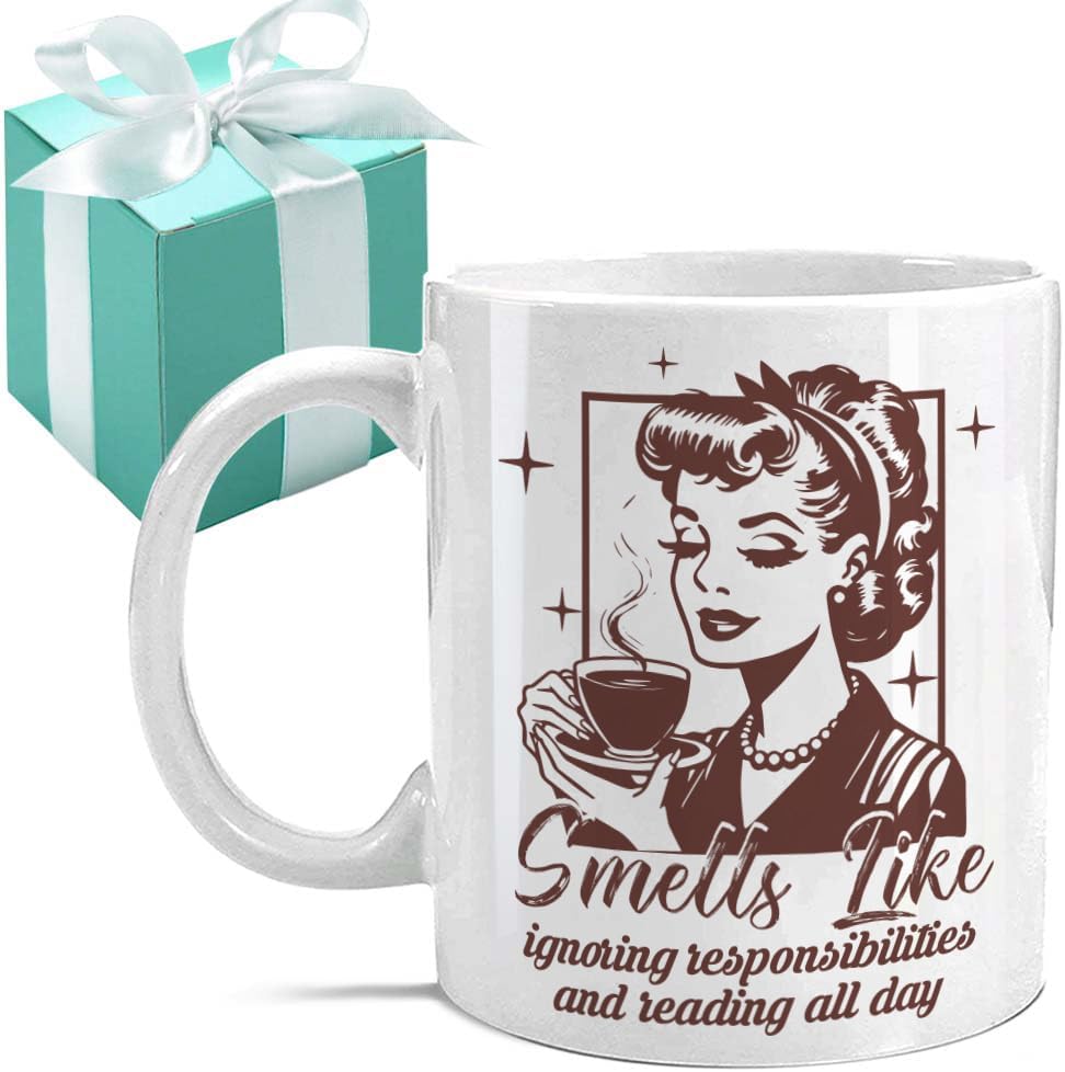 Book Lover Coffee Mug, 11oz Ceramic Novelty Mug for Book Lovers, Readers, Novelty Mug Gifts for Women, Birthday, Mother's Day, Christmas