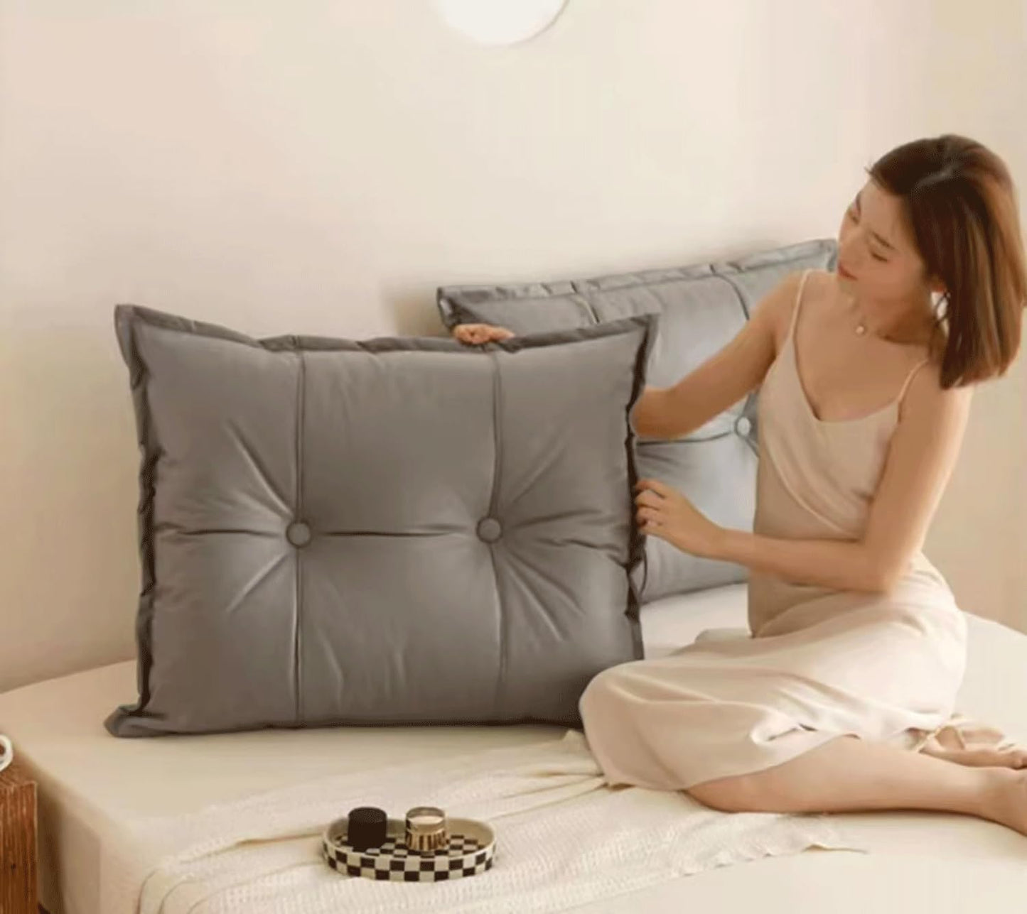 Combination Pillow Headboard Tatami Reading Cushion The Waist Lumbar Pad Sofa Pillow Cushion(Size:60cm /23.6in(1pc),Color:Grey)