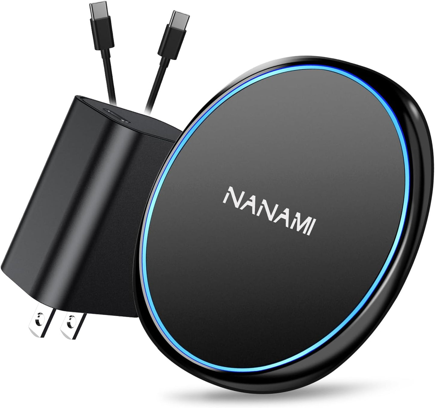 NANAMI Fast Wireless Charger, 7.5W Charging Pad with 20W PD3.0 Adapter USB Charger for iPhone 17/17 Air/17 Pro/17 Pro Max/16/15/14/13/12/Airpods 2, 10W for Samsung S26 S25 S24 S23 S22/Note 20
