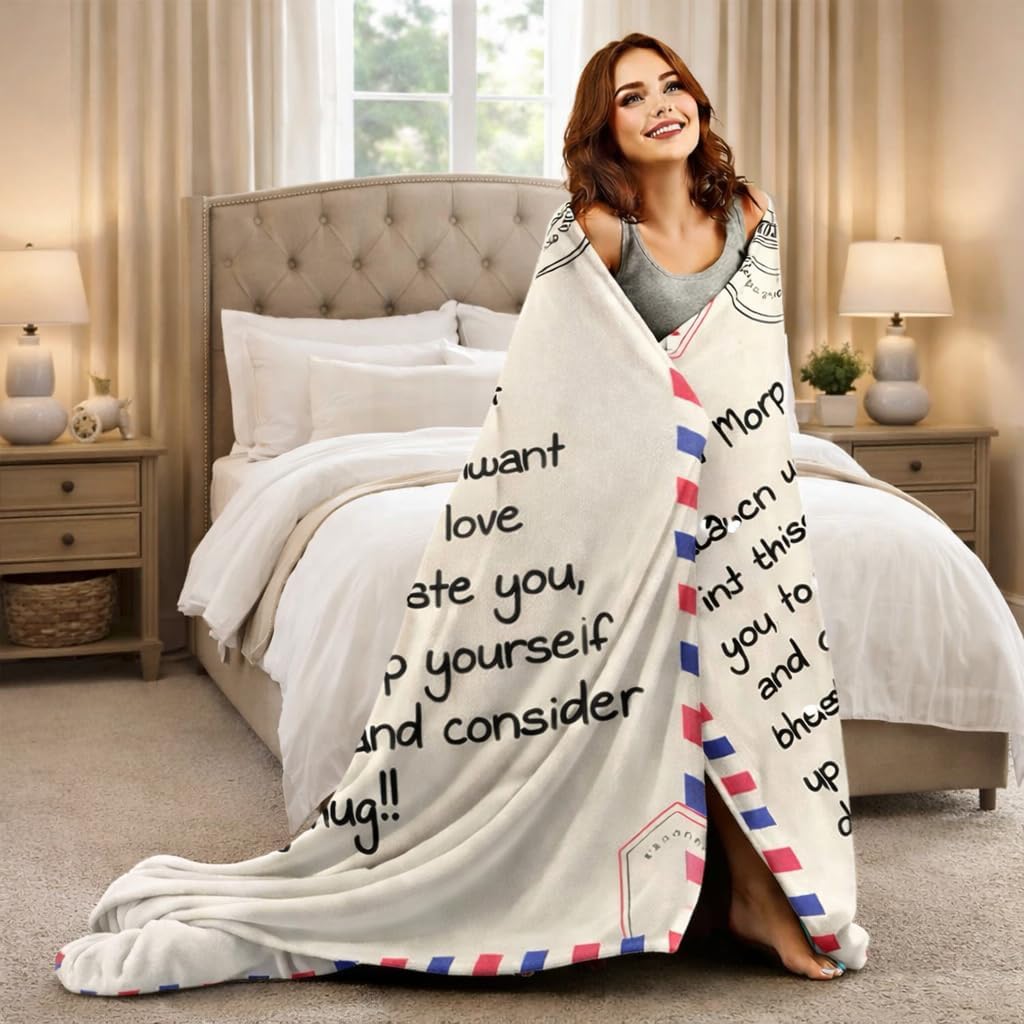 Mom's Blanket from her Daughter or Son, Super Soft Flannel with a Heartfelt Message, Warm and Cozy Gift for Mother's Day, Christmas, and Gifts for mom Birthday, Sentimental Blanket for mom (50x60)