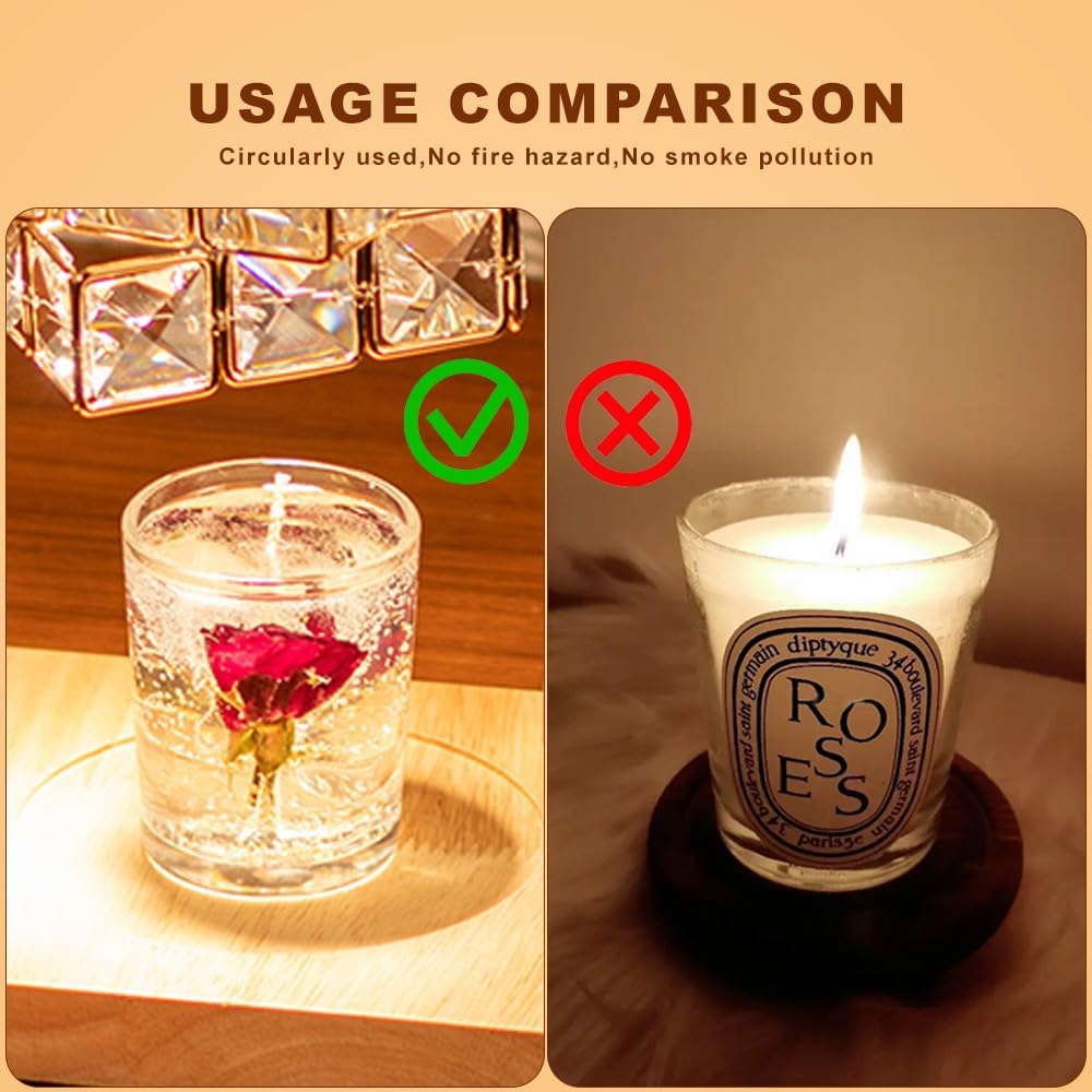Candle Warmer Lamp with Timer and Dimmer, Electric Wax Warmer Height Adjustable,Table Light Imitated Crystal Shape No Flame with 2 Bulbs,Home Bedroom Decor, Birthday Gifts for Women Mom