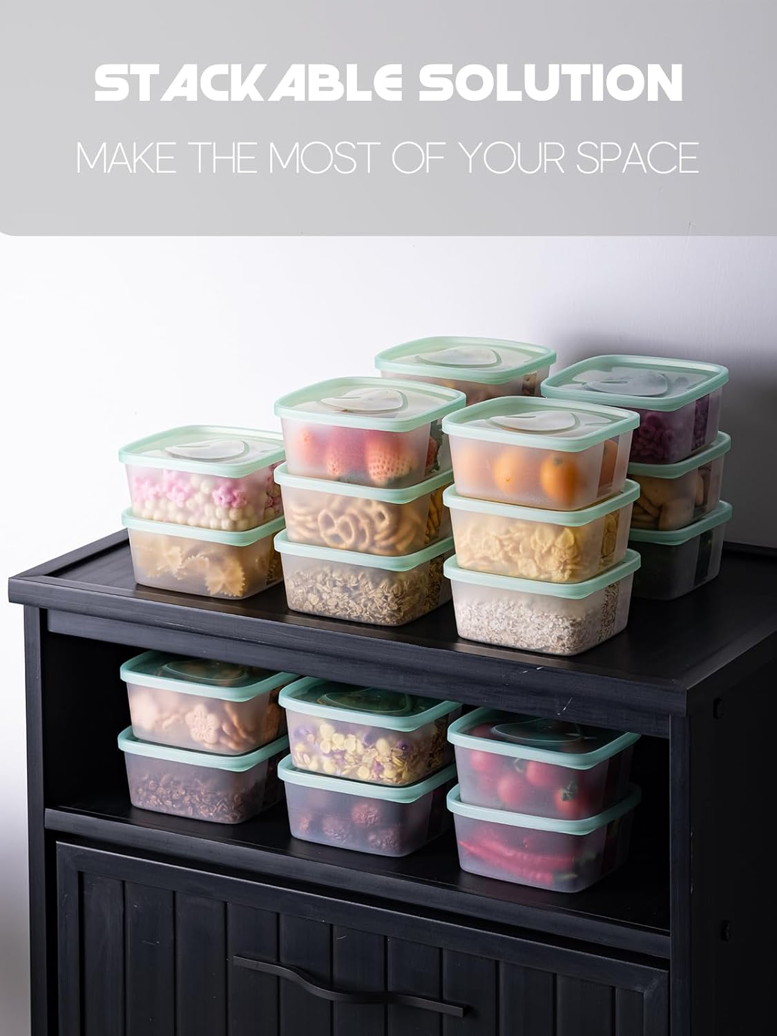 LivLab Mker 40 PCS Meal Prep Containers with Lids - Freezer Food Storage Containers Bpa-Free Reusable Lunch Boxes for Leftovers, Salad, Fruits, Snack - 20 Sets | 20 fl oz | 2.5 Cups