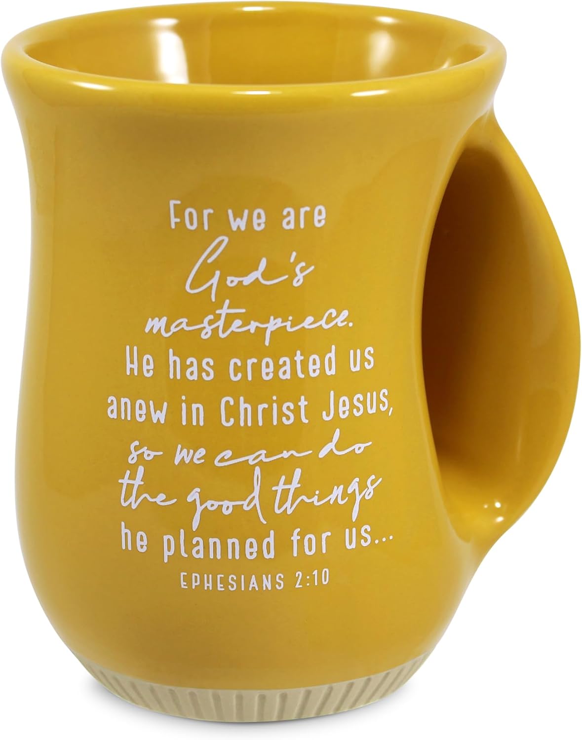 Lighthouse Christian Products Kind, Beautiful, And Capable Of Great Things Yellow 20 Ounce Ceramic Handwarmer Mug
