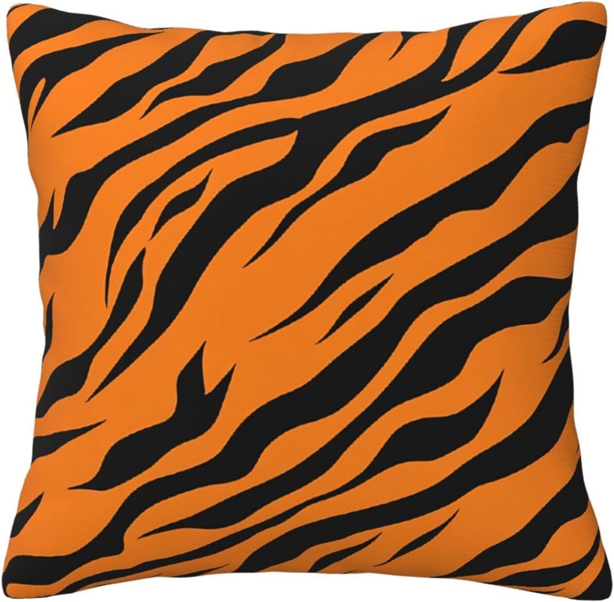 All-Season Square Pillow Covers 18"X18", Orange Tiger Leopard, Decorative Throw Pillow Covers For Sofa Bed Couch, Hidden Zipper Cushion Cover, Square Lumbar & Accent Pillowcases For Home Decor