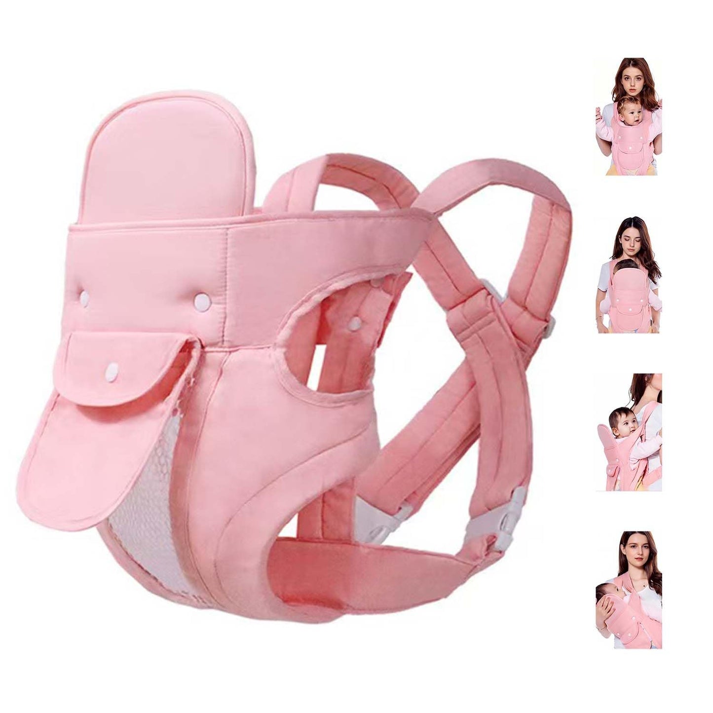 KIYUMI Baby Sling Carrier Portable Newborn Toddler,Child Infant Baby Carrier-Child Carrier Sling,Lightweight & Breathabl Hip 4 in 1 Carry,Pink