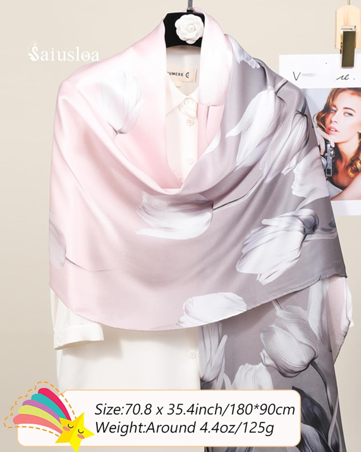 Dress Scarves Shawl Wraps Long Silky Scarf for Women Dressy Fashion Lightweight for Decorative Formal Evening Gowns