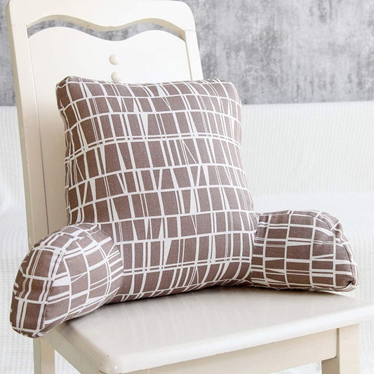 Reading Pillow for Adults Removable Cover Arm Support Reading Relaxing Watching TV 3 Colors Optional (Colour: Green Size: 53x42x20cm) (Light Brown 63x45x22cm)