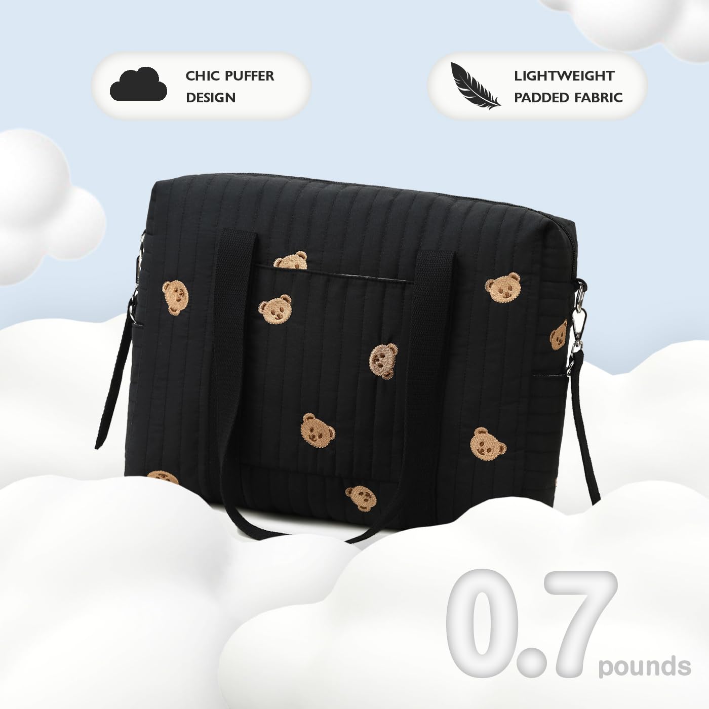 Convertible Diaper Bag Tote with Insulated Pockets and Stroller Hooks for Travel newborn