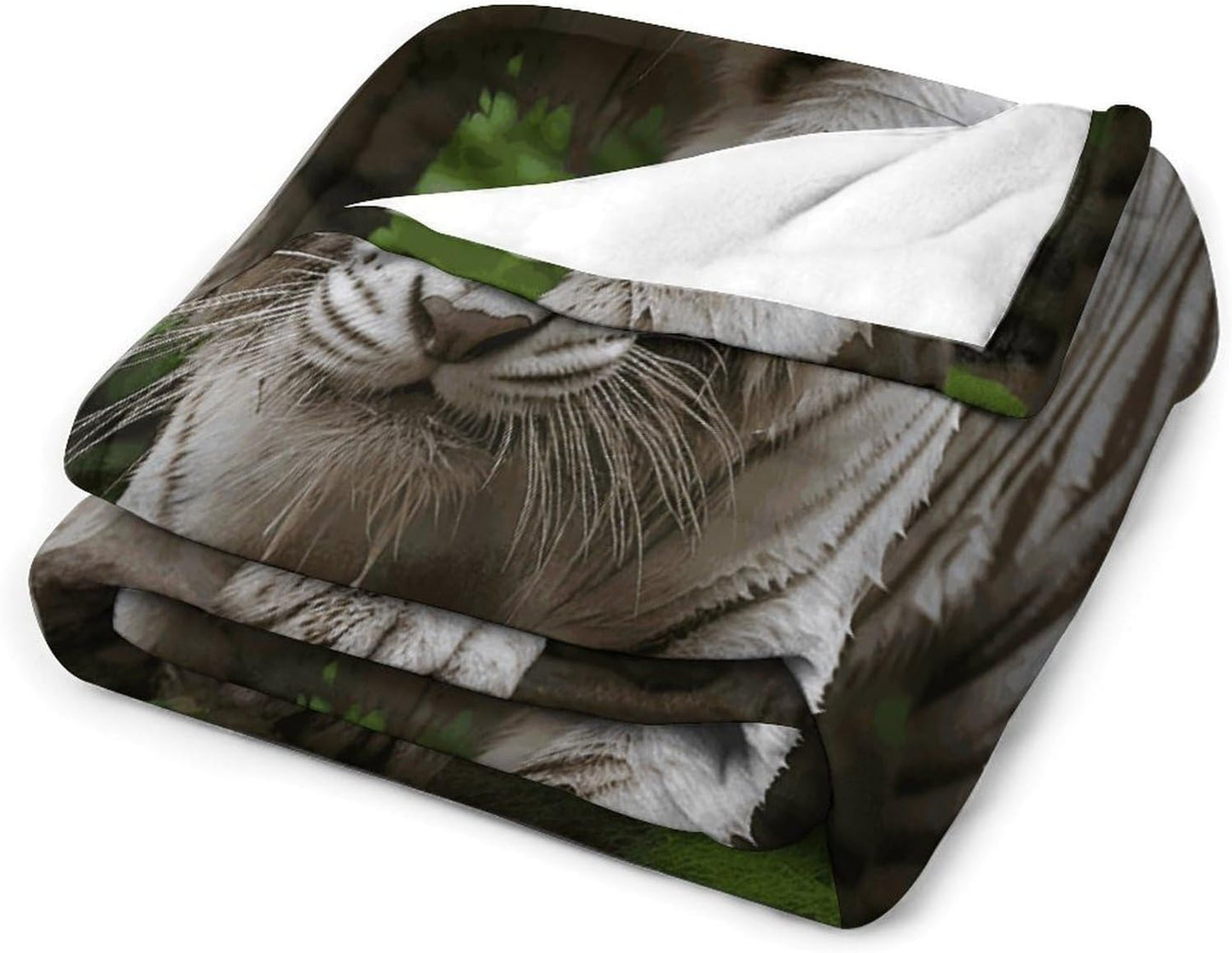 Majestic White Bengal Tiger Throw Blanket for Couch Super Soft Warm Lightweight Throw Blankets Cozy Flannel Bed Blanket Cute Decorative Blankets for All Seasons Home Decor Gift 30"*40"（76 * 100cm）