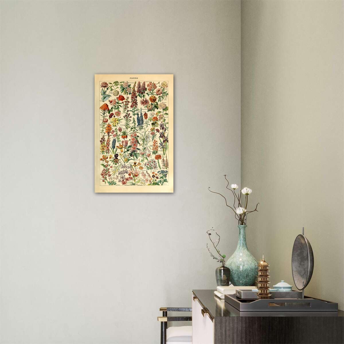 Meishe Art Vintage Poster Print Flower Floral Botanical Collections Garden Flowers and Plants Identification Reference Chart Diagram Home Wall Decor
