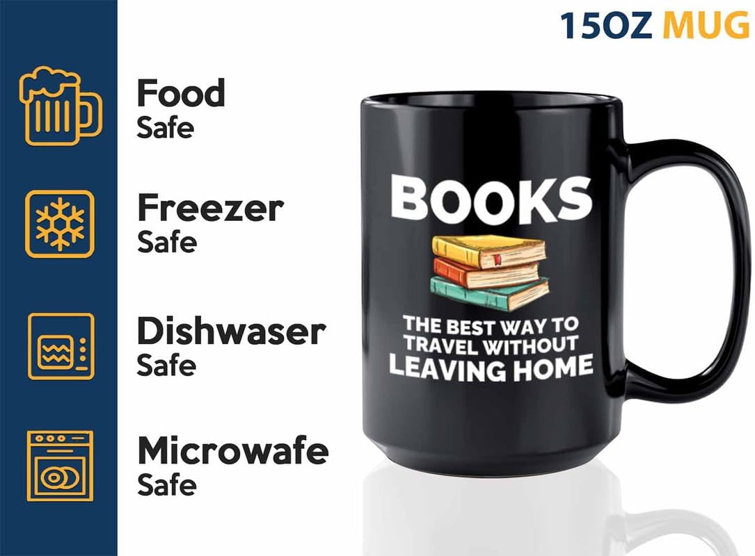 Book Lover Coffee Mug 15oz Black - The best way - Gift For Poets Bookish People Bibliophile Librarian Book Club Reader