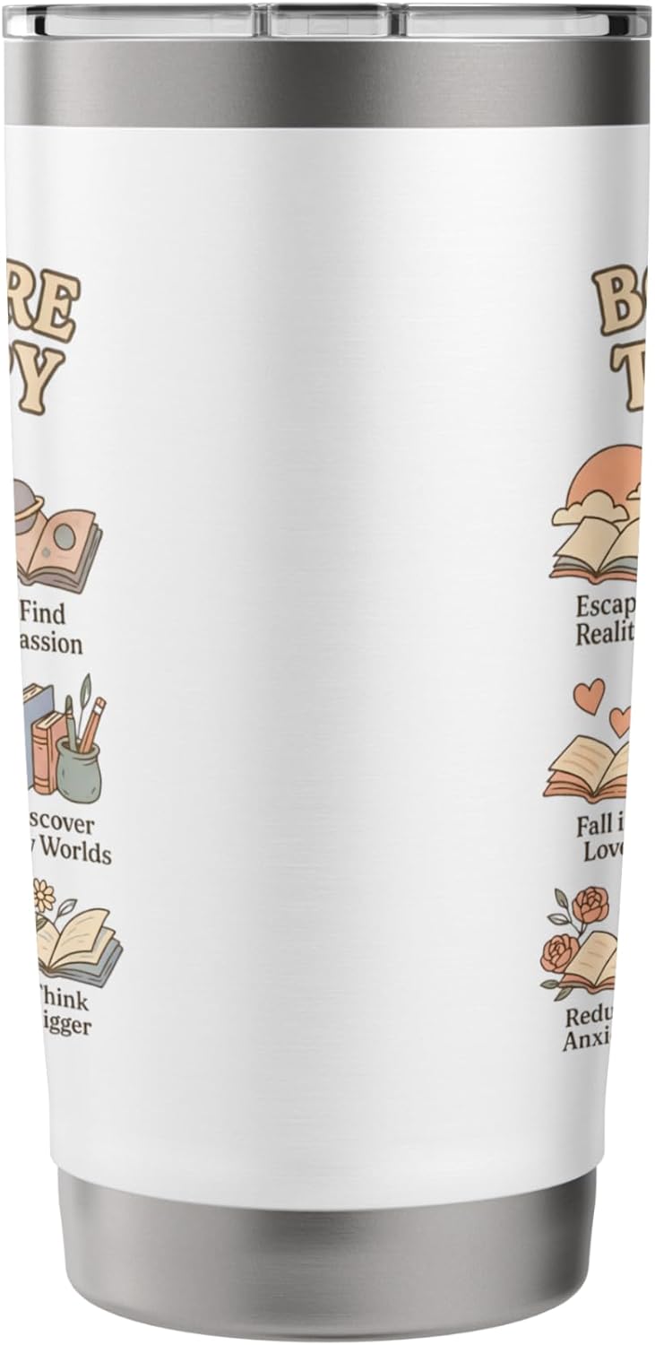 Books Are Therapy Cozy Reading Self Care for Book Lovers Stainless Steel Insulated Tumbler