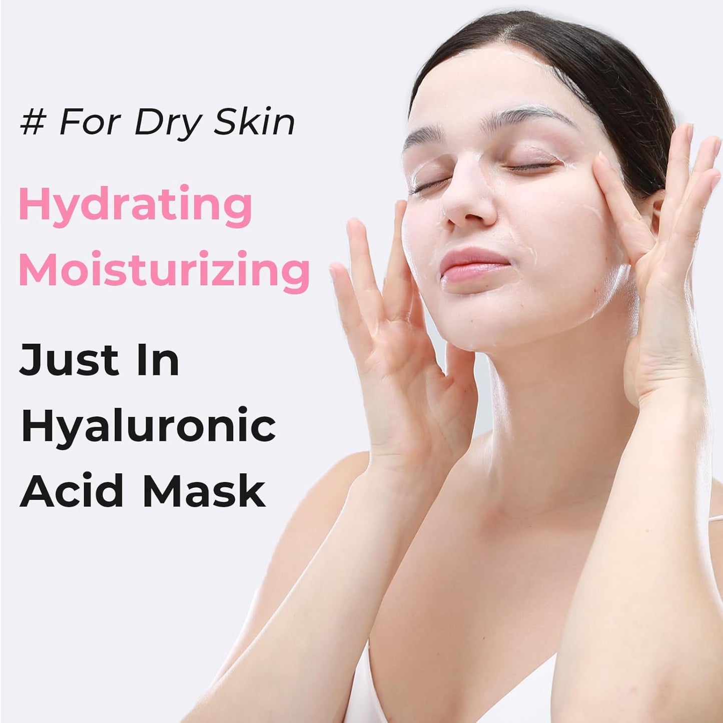 +WIS+ Intensive Hydrating Natural Face Masks 24 EA | Hyaluronic Acid & Collagen | Tend Skin, Sensitive Skin Safe | Pore Minimizing, Elasticity Boost | Dehydrated Skin Repair | Galentines Gifts Bulk