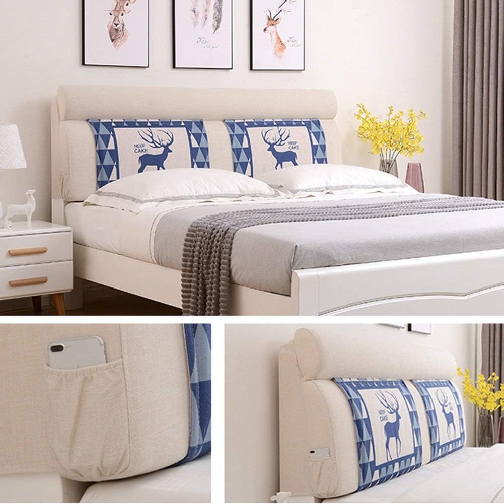 Headboard Bedside Cushion Pads Double Bed Large Back Home Bedroom Neck Guard, 3 Colors (Color : 3#, Size : with headboard-155cm)