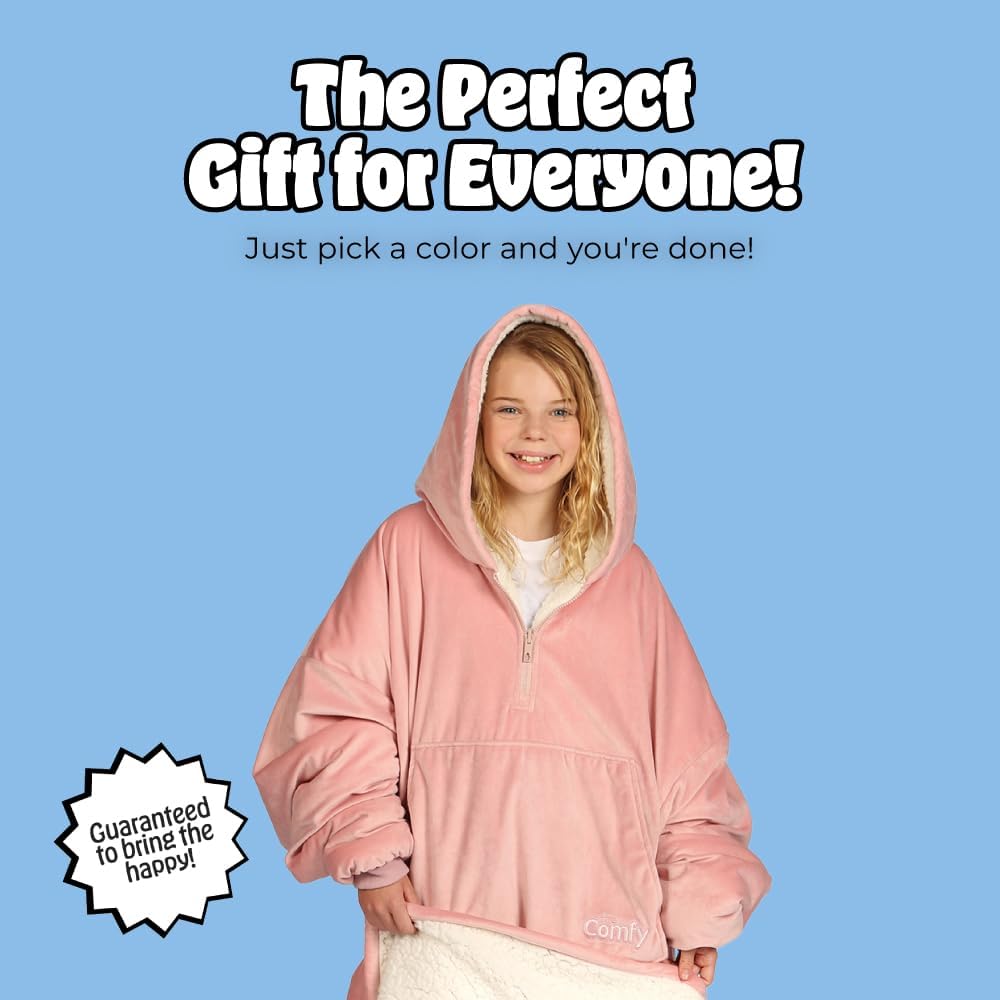THE COMFY Original | From Shark Tank | Patented | Oversized Sherpa Wearable Blanket Hoodie| Gift for Women & Men | One Size