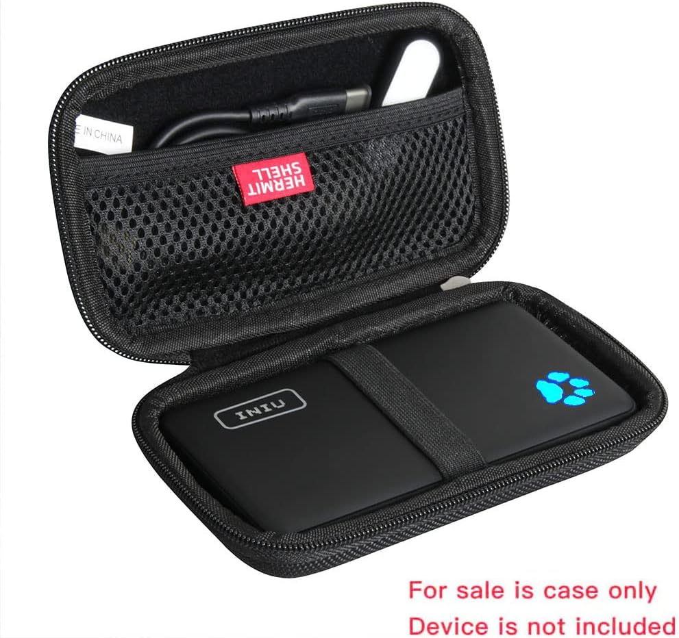Hermitshell Hard Travel Case for INIU Portable Charger 10000mAh Power Bank [2022 Version] (Black)