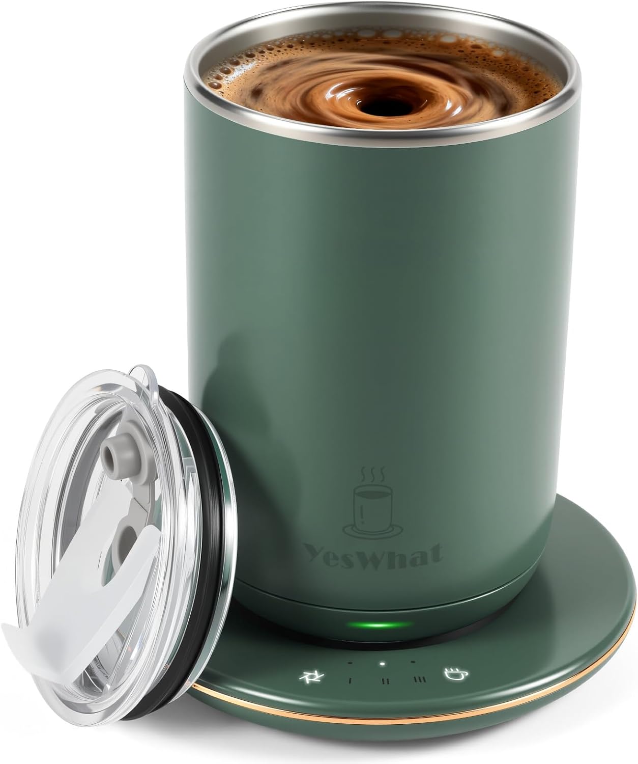 Self Stirring Coffee Mug, Self Heating Coffee Mug 10 oz, Heated Coffee Mug with Smart Temperature Control, Electric Coffee Cup with Detachable Heating Base, Auto Shut Off Warming Mug,Gifts for Dad Mom