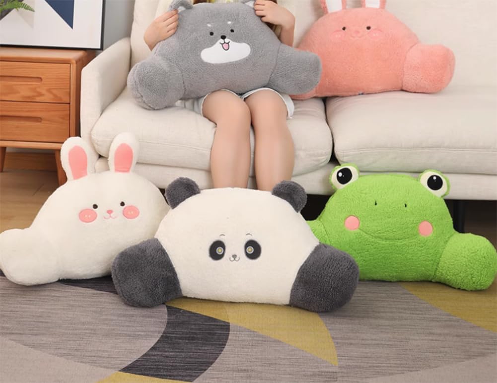 Tingting's Dream Cute Office Chair Waist Pillow Sedentary Bed Rest Reading Pillow Soft Sofa Lumbar Back Cushion Car Lumbar Pillow (White Rabbit, 60×30CM/23.6"×11.8")