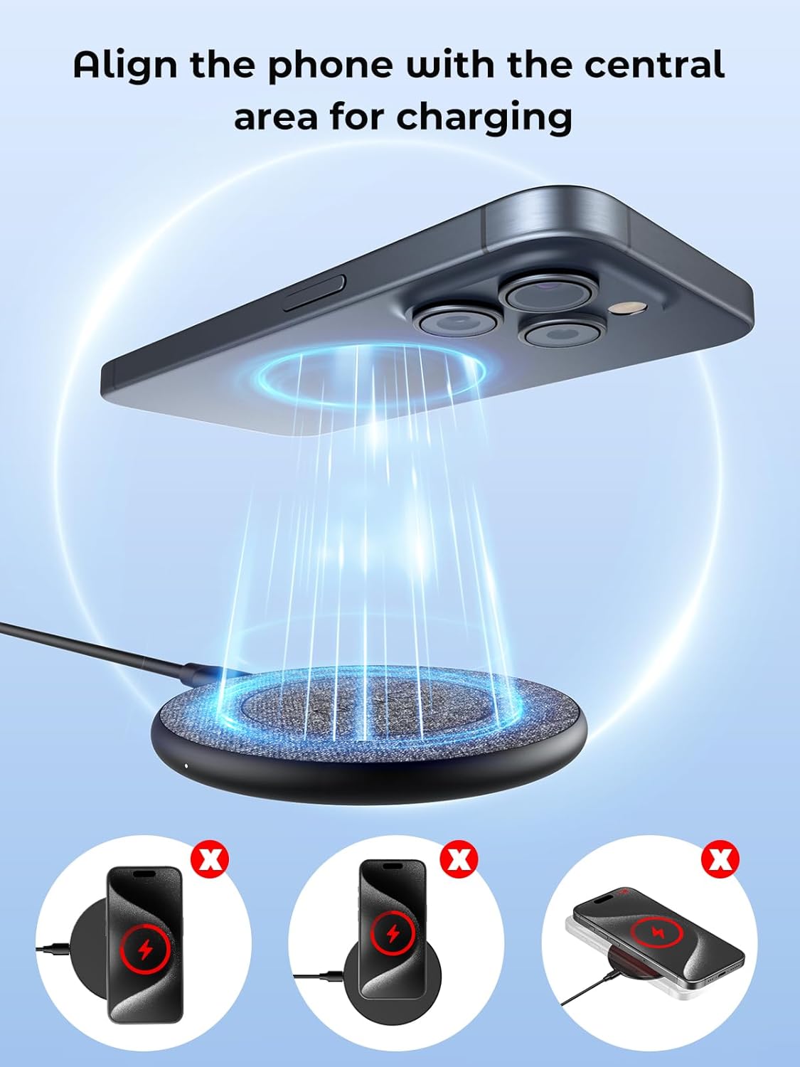 NewQ Wireless Charger, 15W Max Wireless Charging Pad for iPhone 17 16 15 14 13 12 11Mini/SE/Pro/Max/Plus, Samsung Galaxy S23/S22/S21/S20/S10/S9/S8/S7/Note20/10/9/8, Air Pods/Pro/Galaxy Buds/+, 2 Packs
