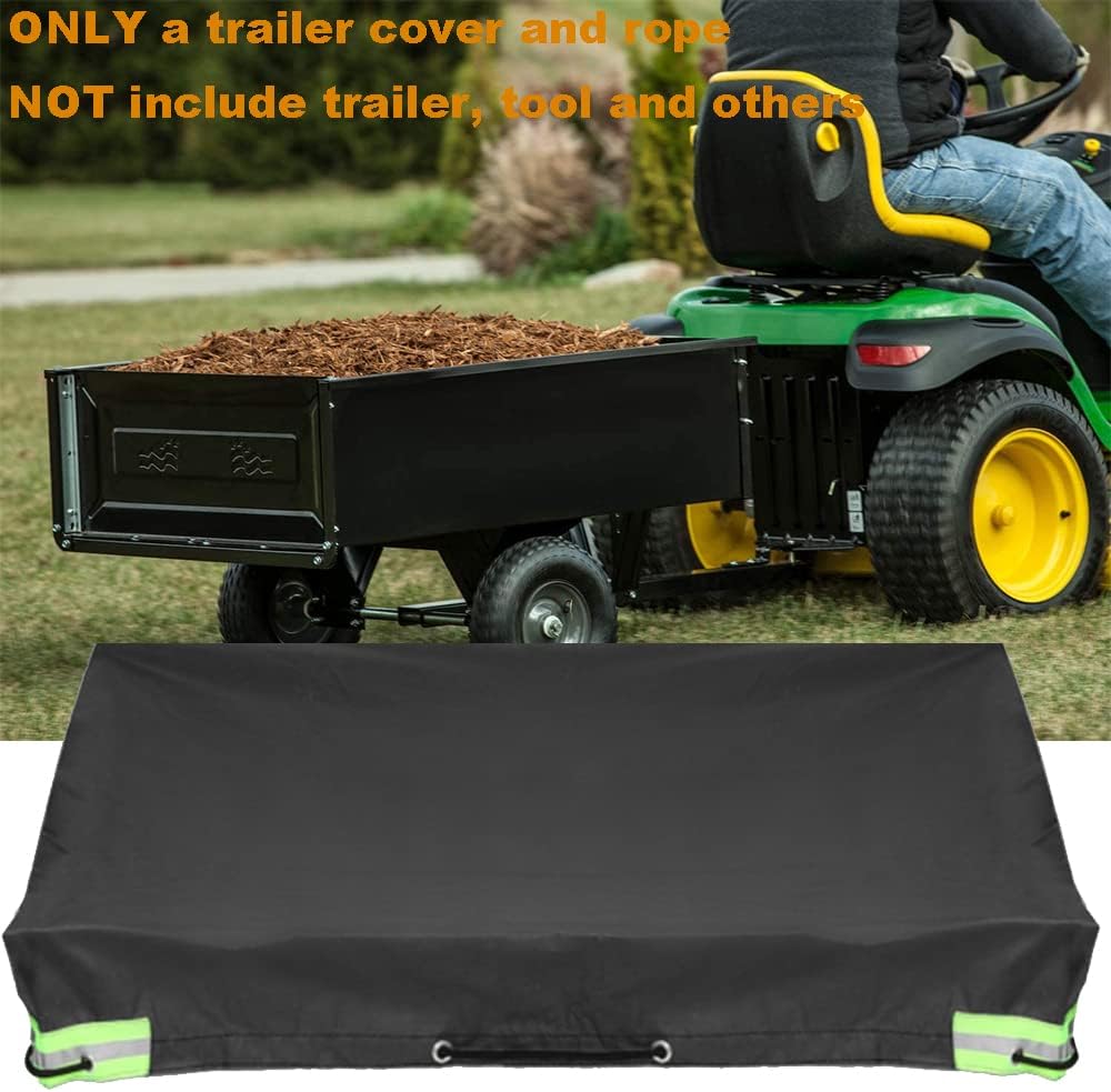 Folding Black Garden Cover - 86.6x49.5in, Waterproof, Compatible with Lawn Tractors, Utility Wagons, Dump Carts, RV Trailers & Campers