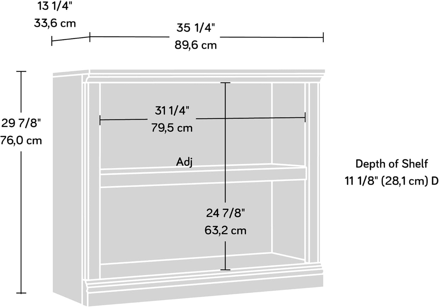 Sauder Miscellaneous Storage 2-Shelf Bookcase/ Book Shelf, Washington Cherry finish