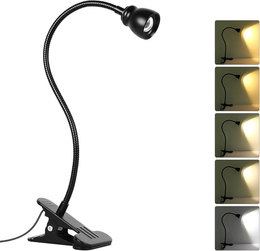 Amber Eye-Caring Book Light for Bed – Adjustable Clip Lamp with Zoomable Lens, Strong Clamp, and Flexible Neck, Ideal for Reading, Studying, and Knitting