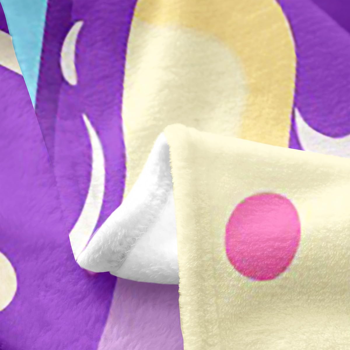 Erosebridal Blue Summer Blanket Queen 90x90, Ice-Cream Confetti Throw Blanket, Kawaii Theme Soft Lightweight Fleece Blanket, Cartoon Cute All Season Sherpa Blanket for Sofa Bed Couch