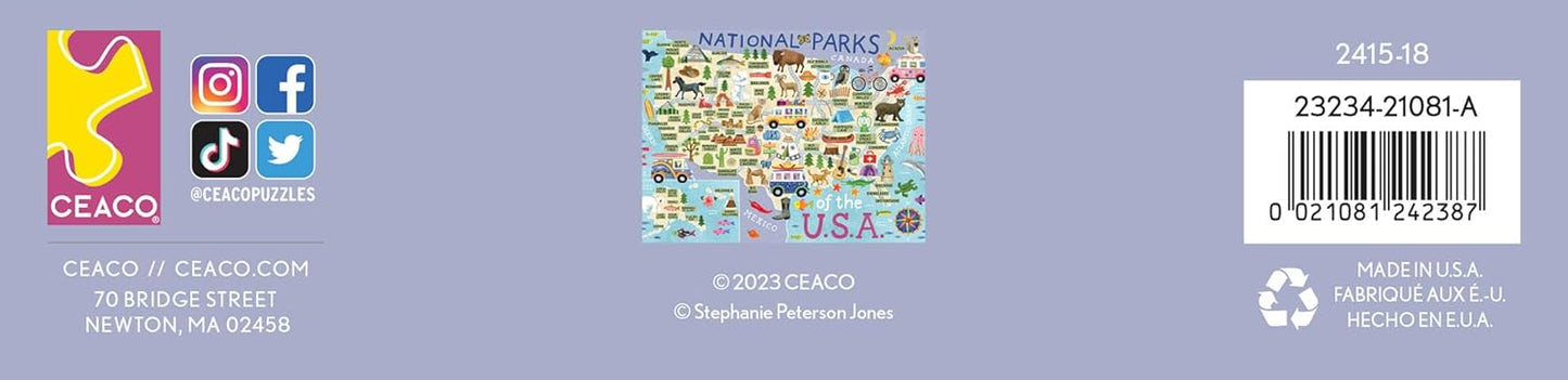 Ceaco - National Parks Map - 500 Piece Jigsaw Puzzle