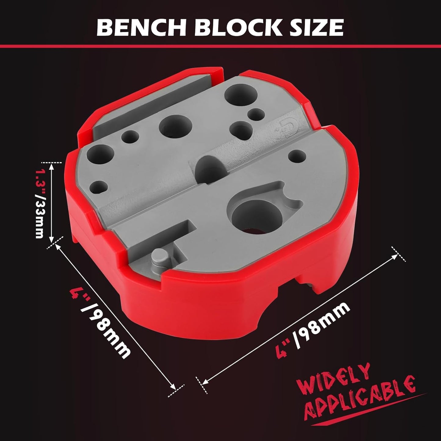 SEDY 4-inch Universal Bench Block with Non-Marring, Magnetic Multi-Hole Slip-Resistant Workbench Tool for Precision Assembly and Maintenance