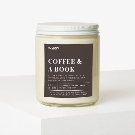 CE Craft Coffee & A Book Scented Candle - Gift for Book Lovers, Reading Candle, Bookish Scents for Bibliophiles