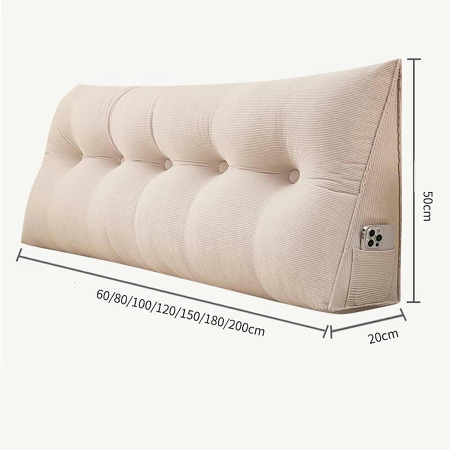 Reading Pillows Triangular Headboard Pillow Triangle Backrest Back Cushion Large Bolster Backrest Positioning Support Wedge Pillow Seat Daybed Removable, 79inch/200cm, Orange