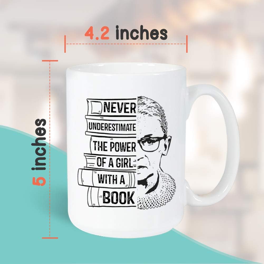 Bookworm Mug 15oz Bookish Mugs for Readers Book Club Lovers Nerd Women, White