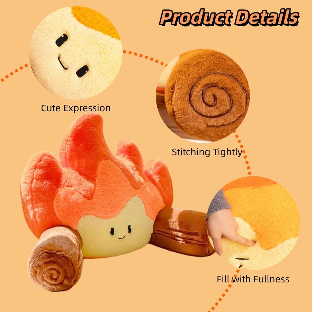 Reading Pillow for Sitting in Bed Funny Campfire Back Pillows Cartoon Bonfire Backrest on Chair, Couch, Bed, Sofa and Car