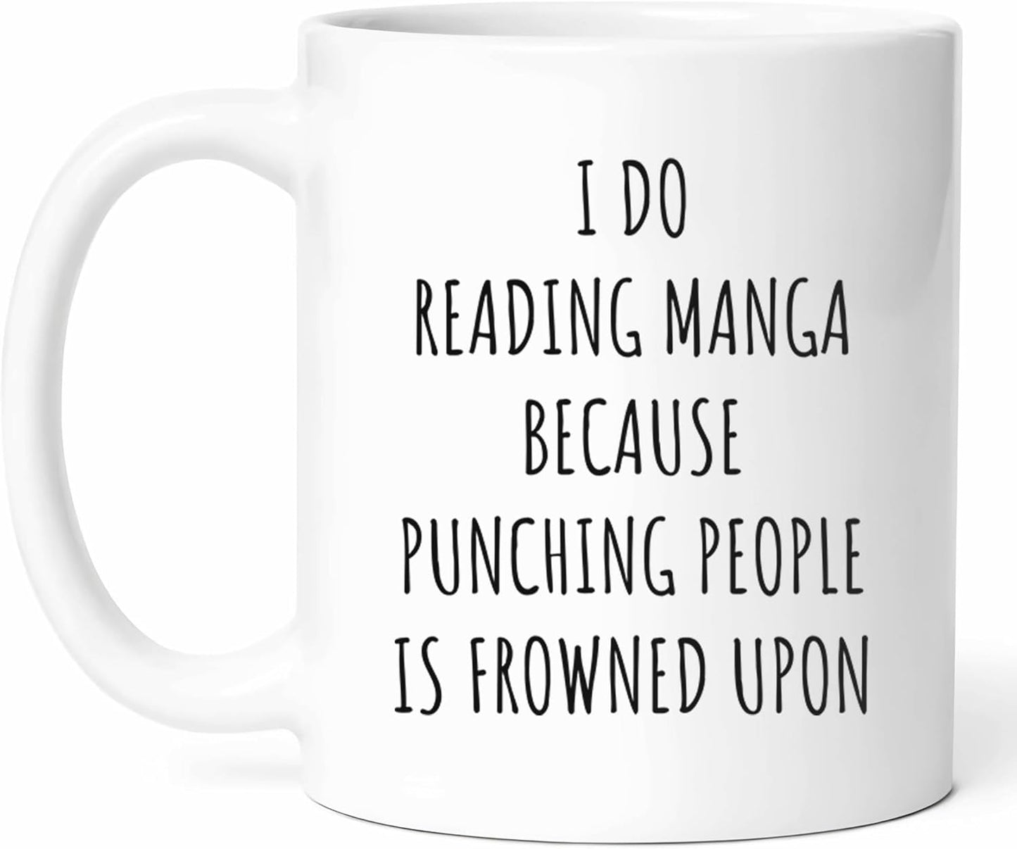 Funny Reading Manga Mug - Comic Book Coffee Cup - Funny Gift From - Anime Tea Mugs - Graphic Cups - 11 Oz Ceramic Gifts For Otaku, Birthday, Him, Her, Day, Con Attendee, Story Enthusiast, Illustration